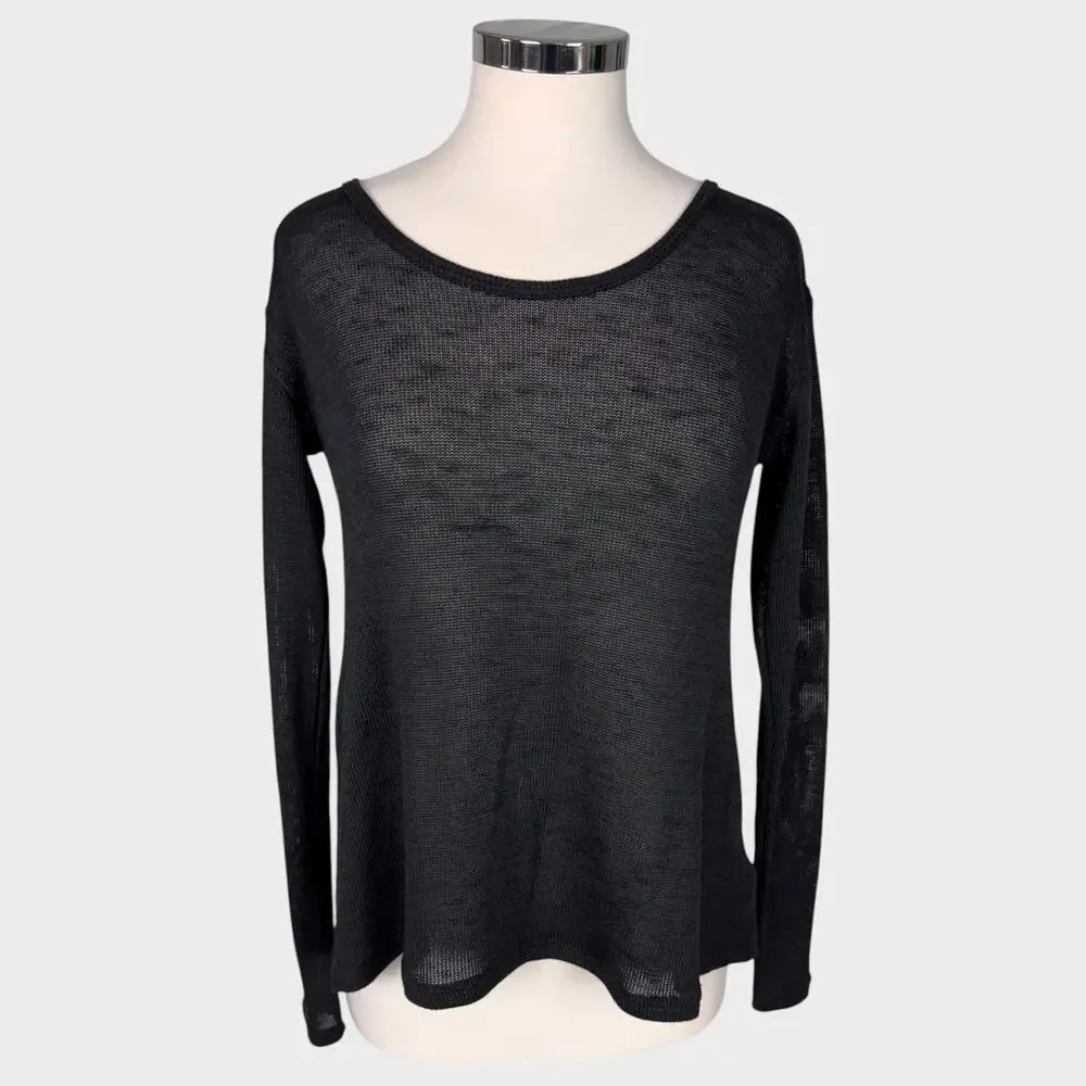 Aeropostale Small Polyester Rayon Spandex Thin Black Sweater